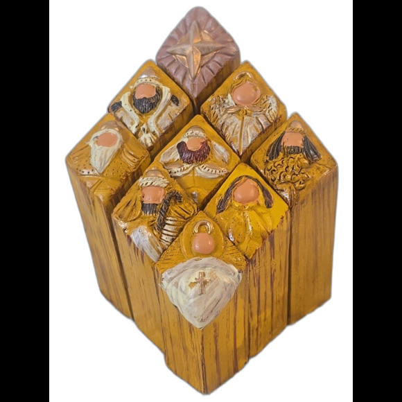 Pillar Nativity w/Bible Verses 9 Pc Set - Picture 2 of 4